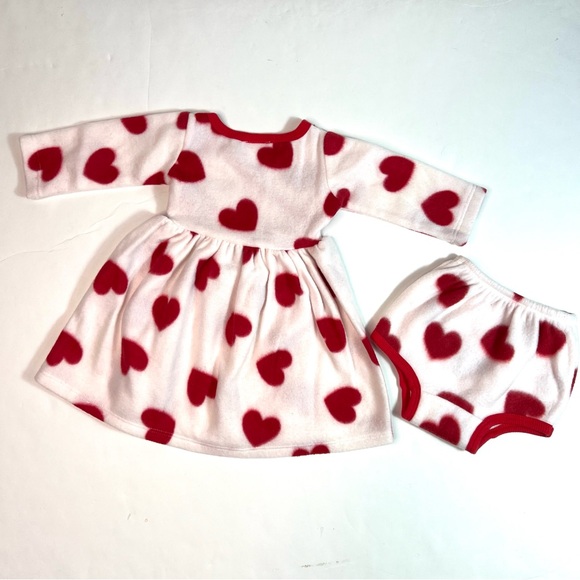 NWOT Mad Sky Los Angeles Fleece Hearts Dress with Bloomers Size 12 Months - Picture 4 of 4